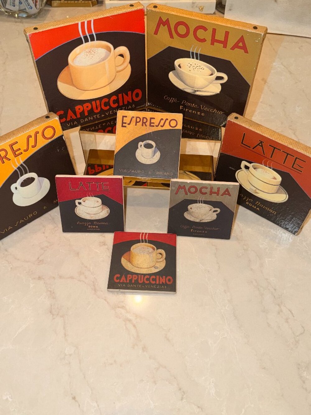 Coffee Lover Drink Coaster Art Set